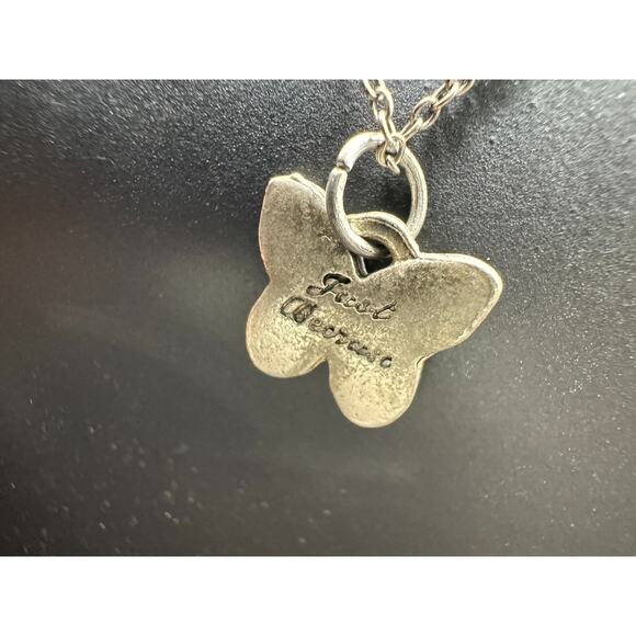 ATI CN Signed Sterling Silver 925 Butterfly Cable Chain Pendant Necklace - Picture 4 of 10